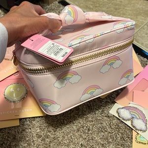 Rainbow top knot vanity pouch